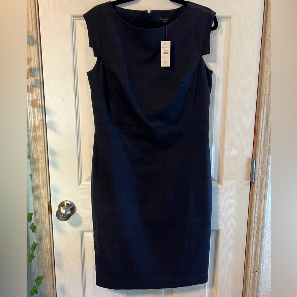 ANN TAYLOR DARK BLUE DRESS SIZE 10
